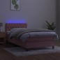 vidaXL Boxspringbett mit Matratze & LED Rosa 90x190 cm Samt vidaXL Boxspringbett mit Matratze & LED Rosa 90x190 cm Samt