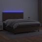vidaXL Boxspringbett mit Matratze & LED Braun 180x200 cm Kunstleder vidaXL Boxspringbett mit Matratze & LED Braun 180x200 cm Kunstleder