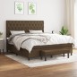 vidaXL Boxspringbett mit Matratze Dunkelbraun 160x200 cm Stoff