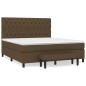 vidaXL Boxspringbett mit Matratze Dunkelbraun 160x200 cm Stoff