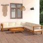 8-tlg. Garten-Lounge-Set mit Creme Auflagen Massivholz Akazie 8-tlg. Garten-Lounge-Set mit Creme Auflagen Massivholz Akazie