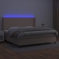 vidaXL Boxspringbett mit Matratze & LED Cappuccino-Braun 200x200cm vidaXL Boxspringbett mit Matratze & LED Cappuccino-Braun 200x200cm