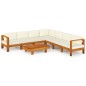 8-tlg. Garten-Lounge-Set mit Creme Auflagen Massivholz Akazie 8-tlg. Garten-Lounge-Set mit Creme Auflagen Massivholz Akazie