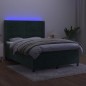 vidaXL Boxspringbett mit Matratze & LED Dunkelgrün 140x190 cm Samt vidaXL Boxspringbett mit Matratze & LED Dunkelgrün 140x190 cm Samt