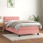 vidaXL Boxspringbett mit Matratze Rosa 90x200 cm Samt vidaXL Boxspringbett mit Matratze Rosa 90x200 cm Samt