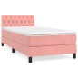 vidaXL Boxspringbett mit Matratze Rosa 90x200 cm Samt vidaXL Boxspringbett mit Matratze Rosa 90x200 cm Samt