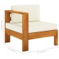 8-tlg. Garten-Lounge-Set mit Creme Auflagen Massivholz Akazie 8-tlg. Garten-Lounge-Set mit Creme Auflagen Massivholz Akazie