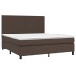 vidaXL Boxspringbett mit Matratze Braun 180x200 cm Kunstleder vidaXL Boxspringbett mit Matratze Braun 180x200 cm Kunstleder