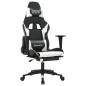vidaXL Gaming-Stuhl mit Fußstütze Schwarz und Weiß Kunstleder vidaXL Gaming-Stuhl mit Fußstütze Schwarz und Weiß Kunstleder