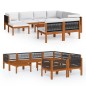 vidaXL 10-tlg. Garten-Lounge-Set mit Kissen Cremeweiß Massivholz Akazie vidaXL 10-tlg. Garten-Lounge-Set mit Kissen Cremeweiß Massivholz Akazie