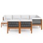 vidaXL 10-tlg. Garten-Lounge-Set mit Kissen Cremeweiß Massivholz Akazie vidaXL 10-tlg. Garten-Lounge-Set mit Kissen Cremeweiß Massivholz Akazie