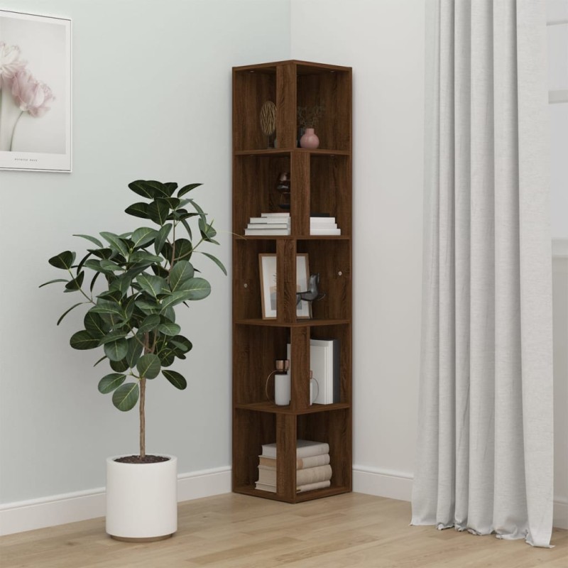 vidaXL Eckregal Braun Eichen-Optik 33x33x164,5 cm Holzwerkstoff vidaXL Eckregal Braun Eichen-Optik 33x33x164,5 cm Holzwerkstoff