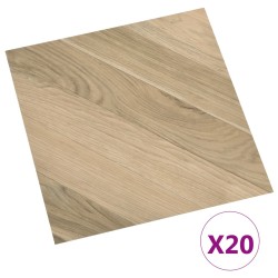 vidaXL PVC-Fliesen Selbstklebend 20 Stk. 1,86 m² Braun Gestreift