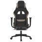 vidaXL Gaming-Stuhl mit Massage & Fußstütze Schwarz und Taupe Stoff vidaXL Gaming-Stuhl mit Massage & Fußstütze Schwarz und Taupe Stoff