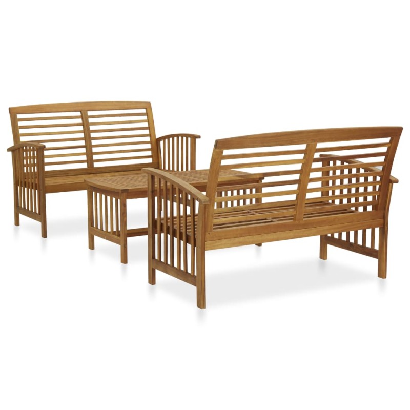 vidaXL 3-tlg. Garten-Lounge-Set Massivholz Akazie vidaXL 3-tlg. Garten-Lounge-Set Massivholz Akazie