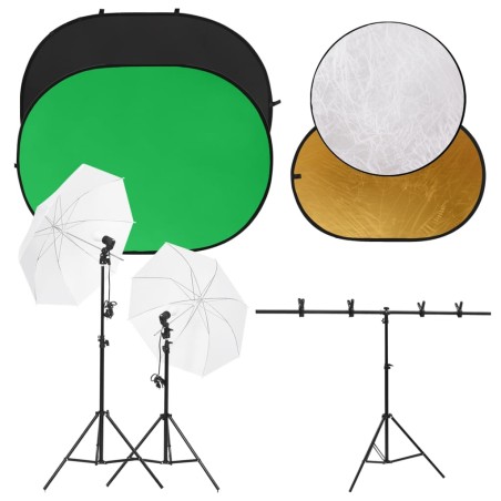 vidaXL Fotostudio-Set mit Leuchten, Hintergrund und Reflektor