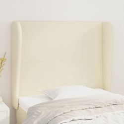 vidaXL Kopfteil mit Ohren Creme 103x23x118/128 cm Kunstleder