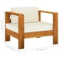 9-tlg. Garten-Lounge-Set mit Creme Auflagen Massivholz Akazie 9-tlg. Garten-Lounge-Set mit Creme Auflagen Massivholz Akazie