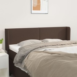vidaXL Kopfteil mit Ohren Braun 147x16x78/88 cm Kunstleder
