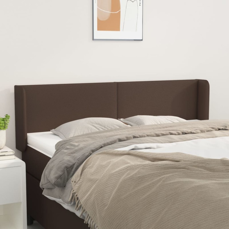 vidaXL Kopfteil mit Ohren Braun 147x16x78/88 cm Kunstleder vidaXL Kopfteil mit Ohren Braun 147x16x78/88 cm Kunstleder