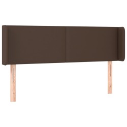 vidaXL Kopfteil mit Ohren Braun 147x16x78/88 cm Kunstleder