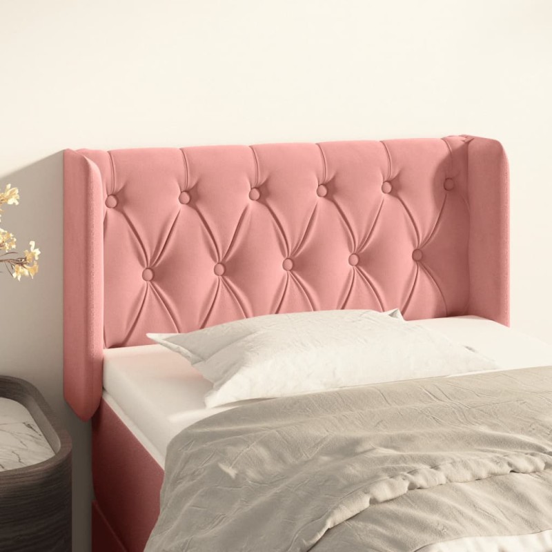 vidaXL Kopfteil mit Ohren Rosa 83x16x78/88 cm Samt vidaXL Kopfteil mit Ohren Rosa 83x16x78/88 cm Samt