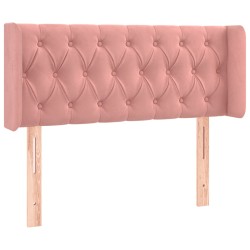 vidaXL Kopfteil mit Ohren Rosa 93x16x78/88 cm Samt