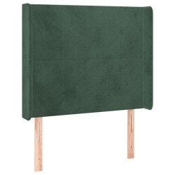 vidaXL Kopfteil mit Ohren Dunkelgrün 83x16x118/128 cm Samt