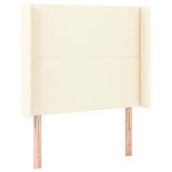 vidaXL Kopfteil mit Ohren Creme 103x16x118/128 cm Kunstleder