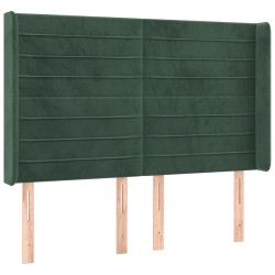 vidaXL Kopfteil mit Ohren Dunkelgrün 147x16x118/128 cm Samt