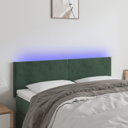 vidaXL LED Kopfteil Dunkelgrün 144x5x78/88 cm Samt