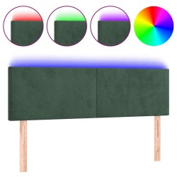 vidaXL LED Kopfteil Dunkelgrün 144x5x78/88 cm Samt