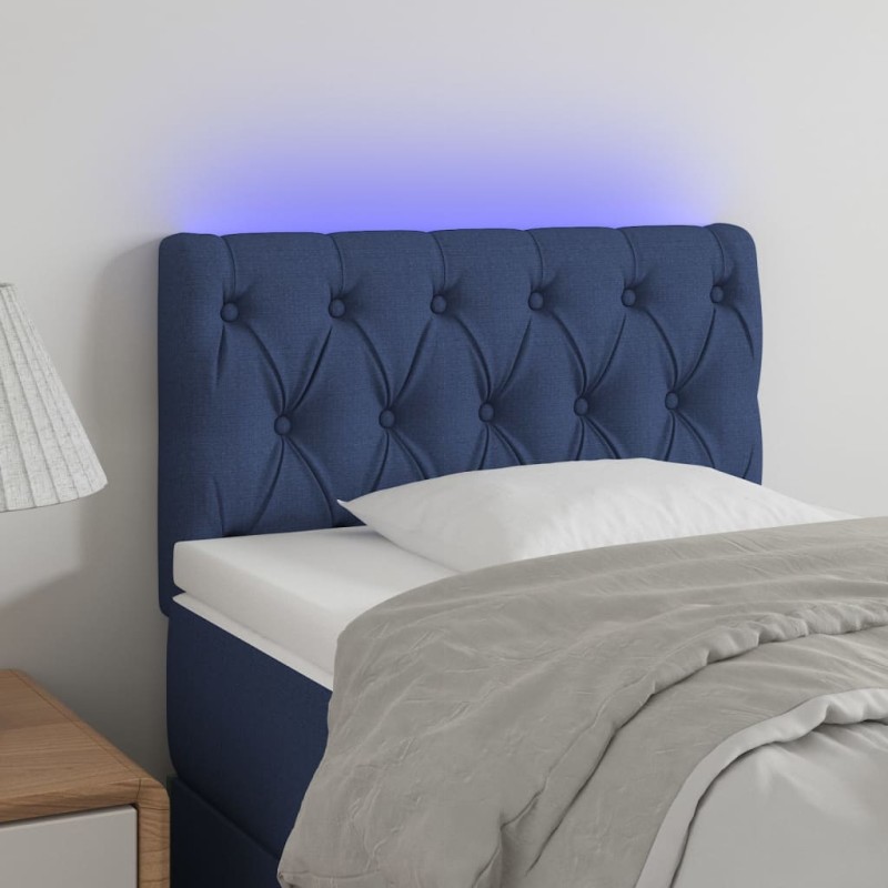 vidaXL LED Kopfteil Blau 80x7x78/88 cm Stoff vidaXL LED Kopfteil Blau 80x7x78/88 cm Stoff