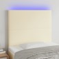 vidaXL LED Kopfteil Creme 90x5x118/128 cm Kunstleder vidaXL LED Kopfteil Creme 90x5x118/128 cm Kunstleder