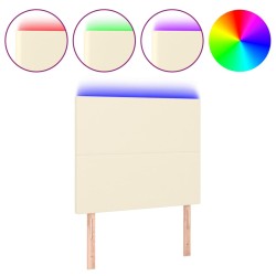 vidaXL LED Kopfteil Creme 90x5x118/128 cm Kunstleder