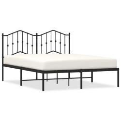 vidaXL Bettgestell mit Kopfteil Metall Schwarz 140x190 cm