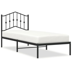 vidaXL Bettgestell mit Kopfteil Metall Schwarz 80x200 cm