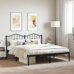 vidaXL Bettgestell mit Kopfteil Metall Schwarz 183x213 cm