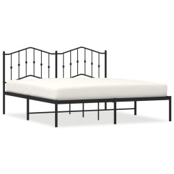 vidaXL Bettgestell mit Kopfteil Metall Schwarz 183x213 cm