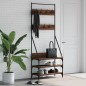 vidaXL Kleiderständer mit Schuhablage Braun Eichen-Optik 72x34x184 cm vidaXL Kleiderständer mit Schuhablage Braun Eichen-Optik 72x34x184 cm