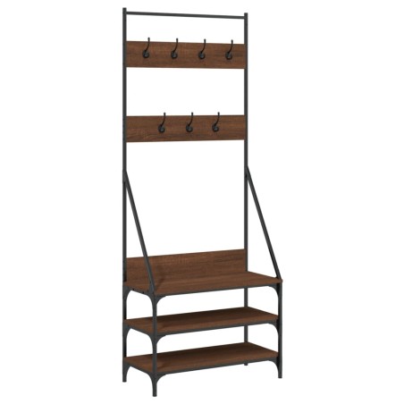 vidaXL Kleiderständer mit Schuhablage Braun Eichen-Optik 72x34x184 cm