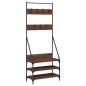 vidaXL Kleiderständer mit Schuhablage Braun Eichen-Optik 72x34x184 cm vidaXL Kleiderständer mit Schuhablage Braun Eichen-Optik 72x34x184 cm