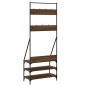 vidaXL Kleiderständer mit Schuhablage Braun Eichen-Optik 72x34x184 cm vidaXL Kleiderständer mit Schuhablage Braun Eichen-Optik 72x34x184 cm