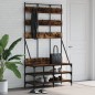 vidaXL Kleiderständer mit Schuhablage Räuchereiche 100x40x184 cm vidaXL Kleiderständer mit Schuhablage Räuchereiche 100x40x184 cm