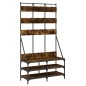 vidaXL Kleiderständer mit Schuhablage Räuchereiche 100x40x184 cm vidaXL Kleiderständer mit Schuhablage Räuchereiche 100x40x184 cm