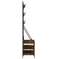 vidaXL Kleiderständer mit Schuhablage Räuchereiche 100x40x184 cm vidaXL Kleiderständer mit Schuhablage Räuchereiche 100x40x184 cm