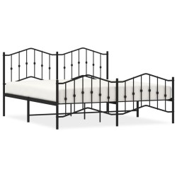 vidaXL Bettgestell mit Kopf- und Fußteil Metall Schwarz 160x200 cm
