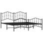 vidaXL Bettgestell mit Kopf- und Fußteil Metall Schwarz 183x213 cm vidaXL Bettgestell mit Kopf- und Fußteil Metall Schwarz 183x213 cm