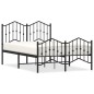 vidaXL Bettgestell mit Kopf- und Fußteil Metall Schwarz 120x190 cm vidaXL Bettgestell mit Kopf- und Fußteil Metall Schwarz 120x190 cm