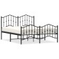 vidaXL Bettgestell mit Kopf- und Fußteil Metall Schwarz 135x190 cm vidaXL Bettgestell mit Kopf- und Fußteil Metall Schwarz 135x190 cm